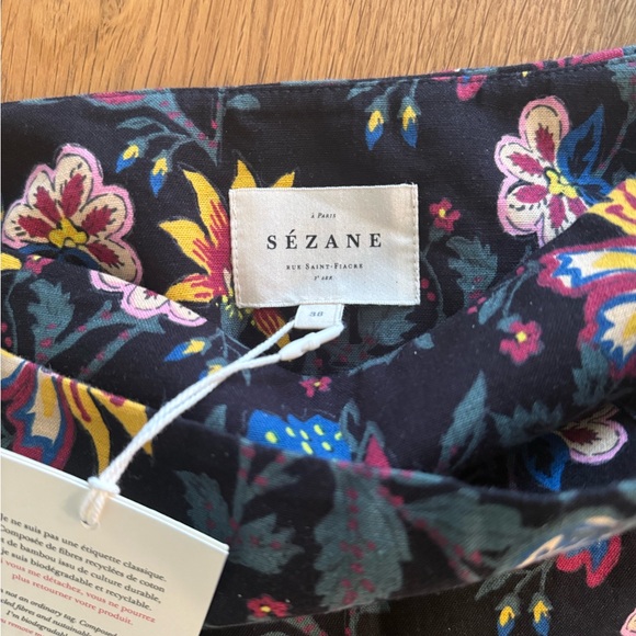 Sezane Lola Floral Black Skirt - Picture 3 of 4